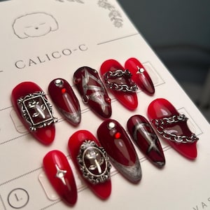 In Your Fantasy ATEEZ Inspired Nails | Kpop ATEEZ Press on nails | Handmade Press on Nails | Gel X Almond Nails |