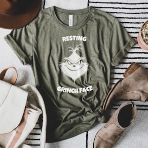 Resting Grinch Face- Graphic Tee - Funny Holiday T-Shirt - Grinch Christmas Shirt