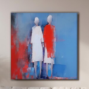 Abstract Couple Oil Painting, Palette Knife Paint, Original Oil Painting, Abstract Love Painting, Textured Painting, People Painting