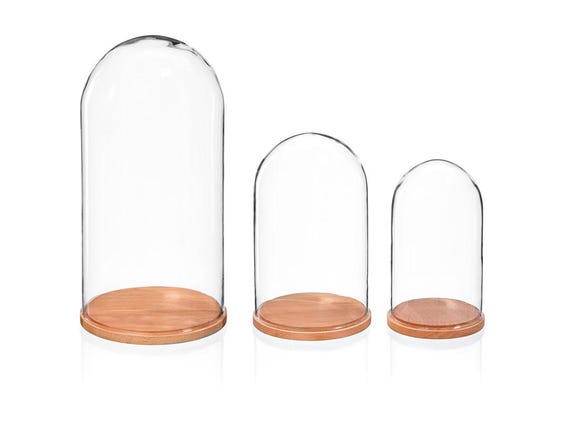 Cloche En Verre Soufflé à Main - 20 Cm De Haut, 10 Cm De Diamètre - Pour Présentation D'objets Et Décoration