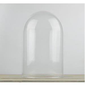 May include: A clear glass dome cloche, perfect for displaying small objects or plants.