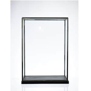 May include: A clear glass display case with a black metal frame and base. The case is empty and ready to display your favourite items.
