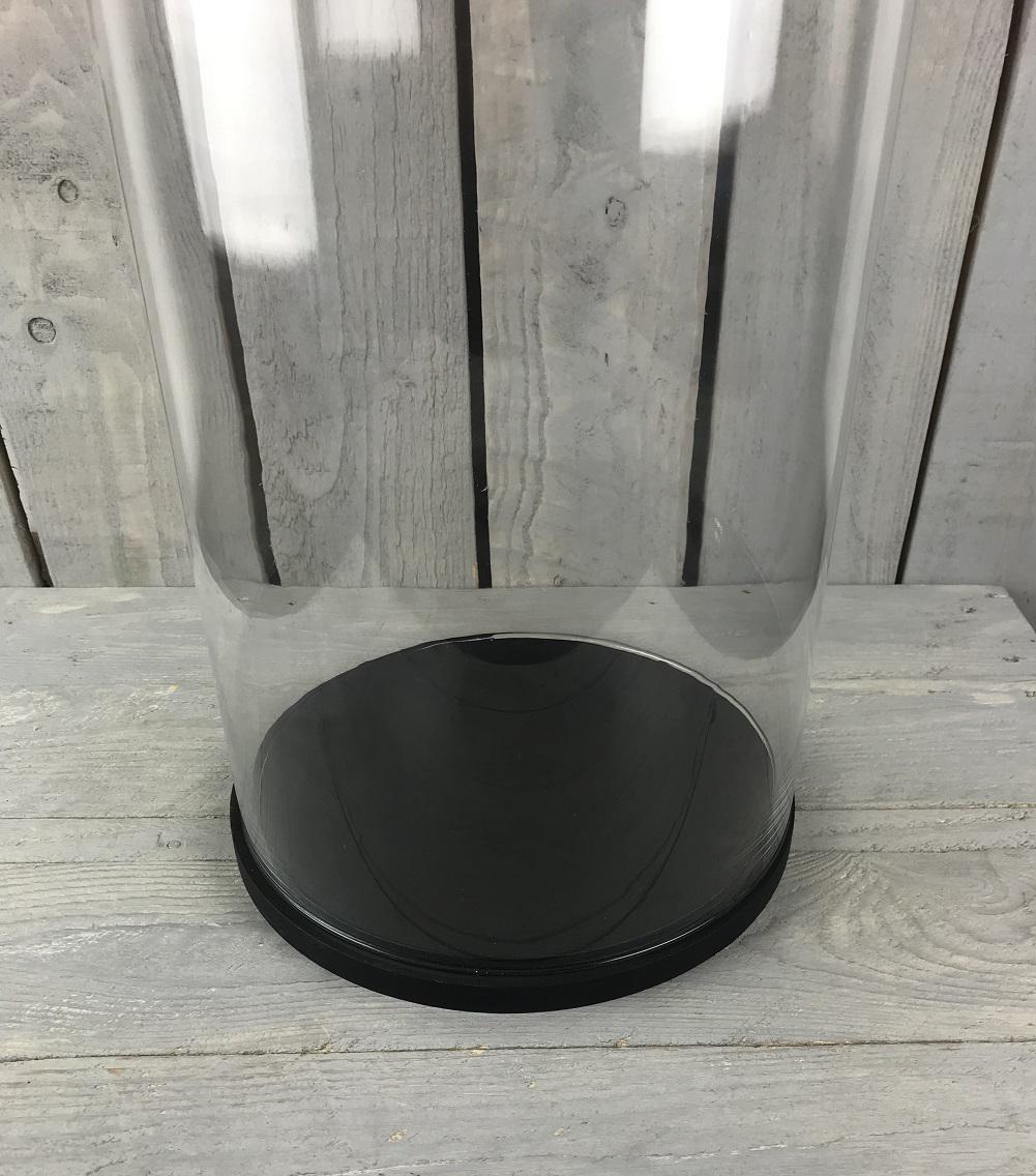 Großhandel Clear Display Cloche Schutz Glocke Glas Dekorative Blume Glas Kuppel Abdeckung Mit Holz Sockel