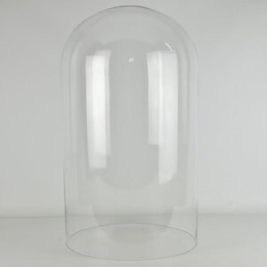 Large Handmade Mouth Blown Clear Circular Glass Display Cloche Bell Jar Dome 50x25 cm image 3