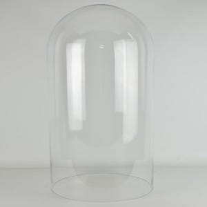 Large Handmade Mouth Blown Clear Circular Glass Display Cloche Bell Jar Dome 50x25 cm image 2