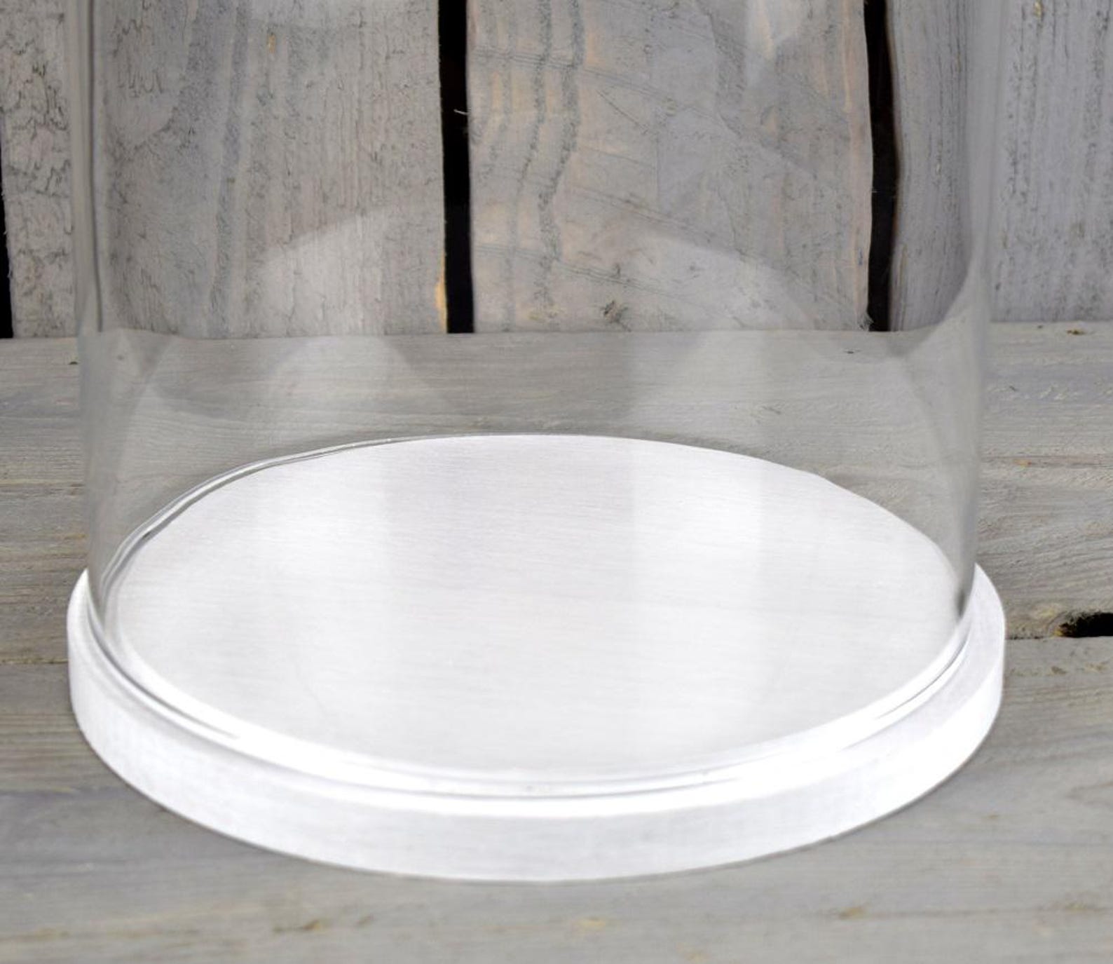 thumbnail image 2 of Large Clear Glass Dome Cloche Display With Black Wooden Base - EMH Modern Showcase 2 of 5