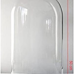 Large Handmade Mouth Blown Clear Circular Glass Display Cloche Bell Jar Dome 50x25 cm