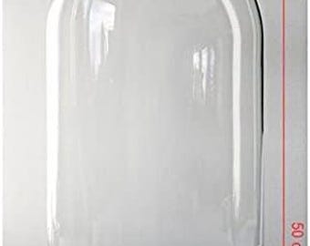 Large Handmade Mouth Blown Clear Circular Glass Display Cloche Bell Jar Dome 50x25 cm