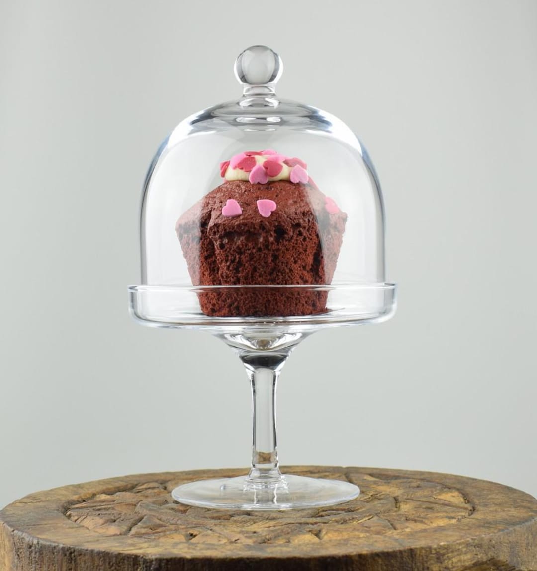 EMH Mini Display Cake Stand With Glass Dome Cover H: 19 Cm X 11.5 Cm - Etsy