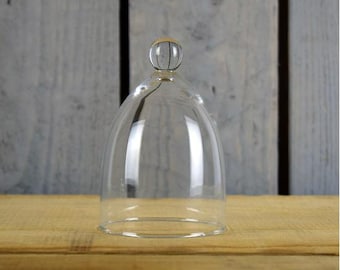 Campana de cristal soplado a boca pequeña para centro de mesa, 11,5 cm