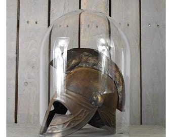 Campana de cristal circular transparente hecha a mano, 40 cm
