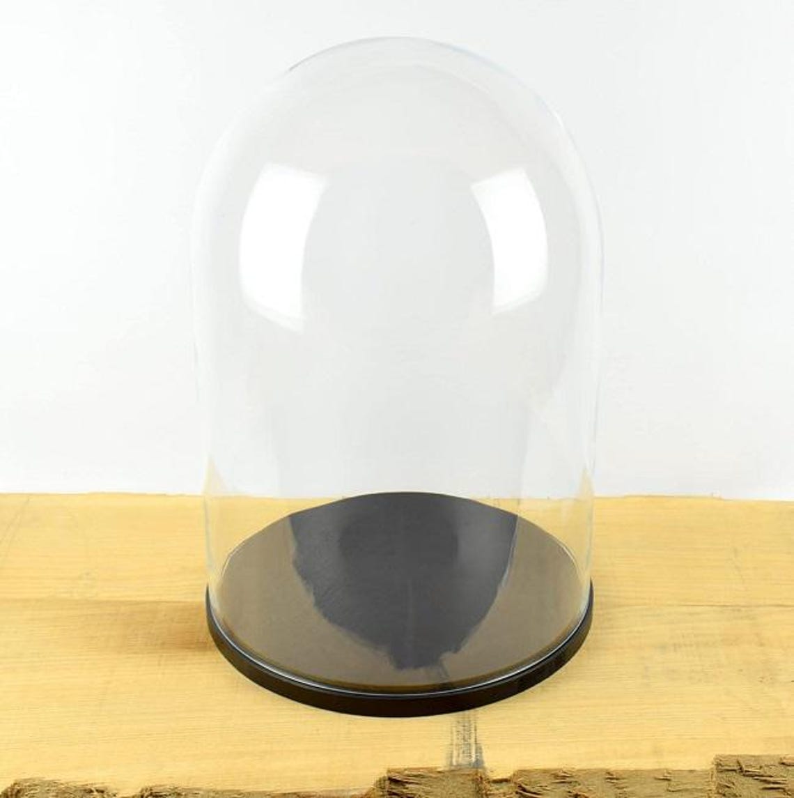 Large Glass Dome Cover Cloche Display With Wooden Black Base Height 52 ...