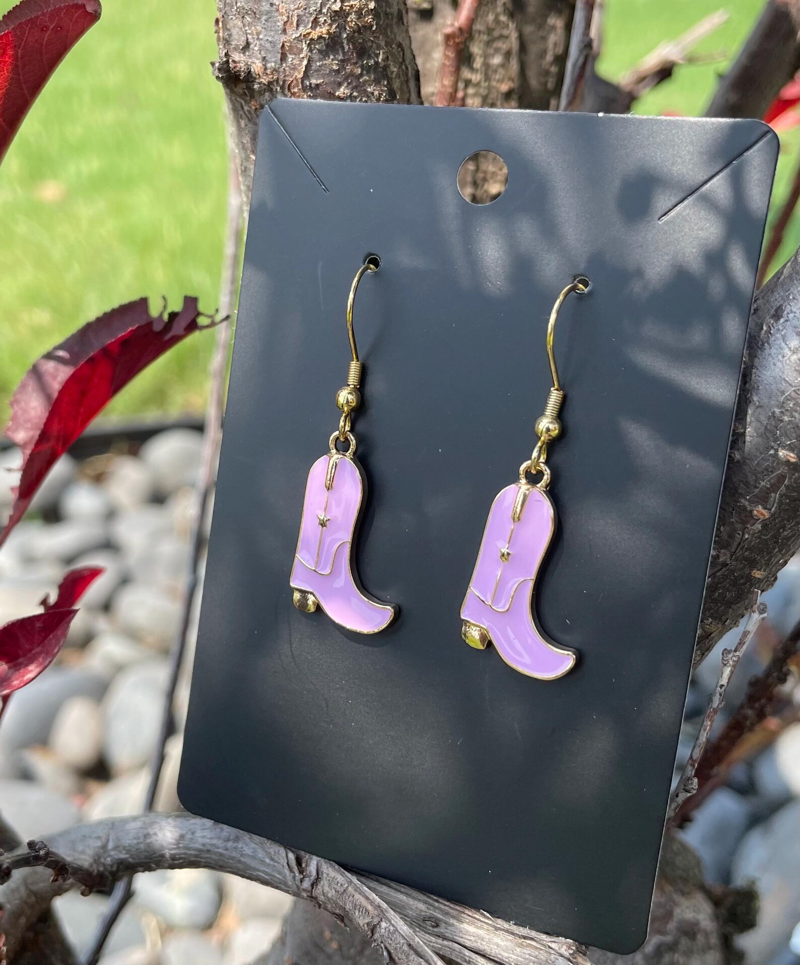Western Wooden Cowgirl Earrings - Cowboy Boot & Hat Dangle Earrings For Women & Teen Girls