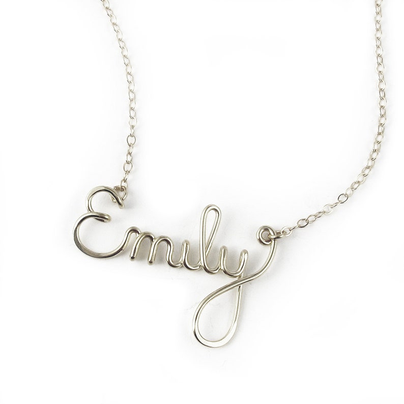 Custom Script Name Necklace in Sterling Silver Etsy