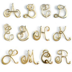Small Calligraphy Initial Necklace in 14k Gold Filled image 8