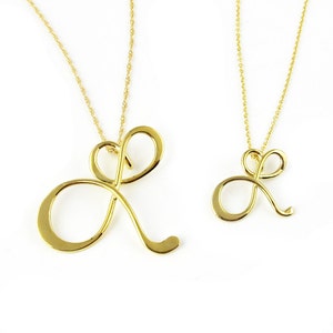 Small Calligraphy Initial Necklace in 14k Gold Filled image 10