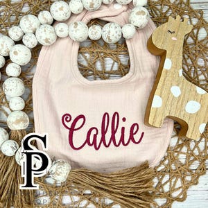 Baby Girl Shower Gift Bib,Personalized Baby Girl Bib,Baby Girl Monogrammed Bibs,Embroidered Baby Bib Set,Baby Girl Neutral Bib Shower Gifts