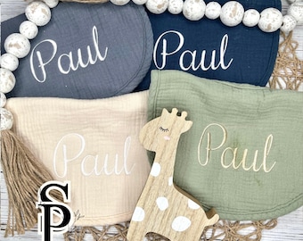 Baby Boy Shower Gift,Personalized Baby Bib Set,Baby Boy Monogrammed Bib Set,Embroidered Baby Bib Set,Baby Boy Neutral Bib Set,Bib Gift Set