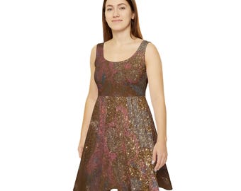 knee length dresses for ladies Ananya Panday in Embroidered Metallic Skater Dress – Amit Aggarwal main image 1