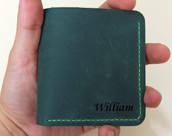Billetera personalizada, billetera de cuero plegable hecha a mano, billetera de cuero real, billetera plegable, billetera para efectivo, billetera de piel de vaca, billetera para tarjetas hecha a mano