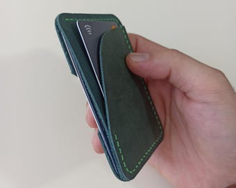 Handmade Slim Leather Card Holder: Minimalist Wallet