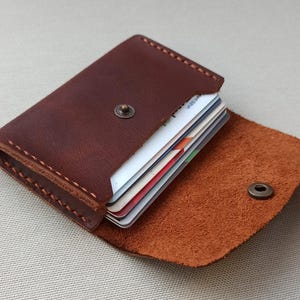 Handgemaakte kaarthouder, minimalistische kaarthouder, gepersonaliseerde leren kaarthouder, creditcardhouder, leren kaarthouder, leren kaarthouder