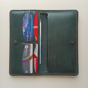 Handmade Long Wallet, Personalized Wallet, Leather Long Wallet, Real Leather Wallet,  Cash Wallet, Cowhide Wallet, Handmade Card Wallet