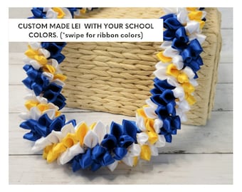 Custom Made to Order Spiral Lei in School Colors (Choose up to 3 colors) - Allow 4-5 weeks for Delivery