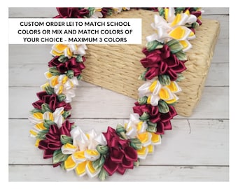 Maßgeschneiderte Band-Blumen-Lei für Abschlussfeier oder besondere Anlässe – die Lieferung kann bis zu 4 Wochen dauern