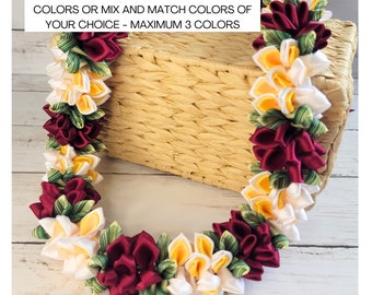 Custom Ribbon Flower Lei for Graduation or Special Occasion-Allow 4-5 weeks for Delivery