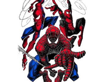 Vintage Spiderman Hero Menace T-shirtontwerp | Retro streetwear (2 PNG-bestanden)