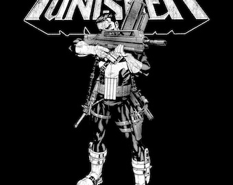 Vintage The Punisher streetwear design | Retro stripkunst (digitale download)