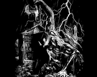 Vintage Symbiote Spiderman shirtontwerp voor voor- en achterkant (2 PNG-bestanden) | Retro streetwear digitale download