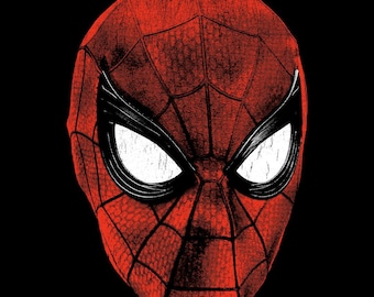 Vintage Spiderman shirtontwerp voor voor- en achterkant (2 PNG-bestanden) | Retro streetwear digitale download