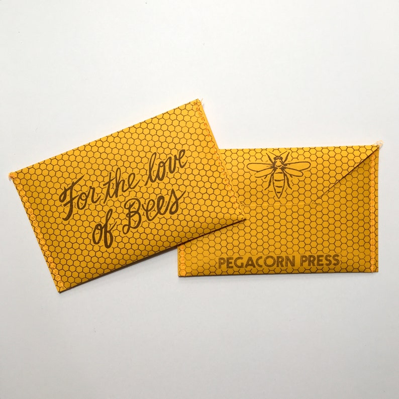 honeycomb printed on a yellow envelope