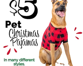 Festive Buffalo Plaid Dog Pajamas | Cozy Christmas PJs for Dogs | Holiday Pet Outfit