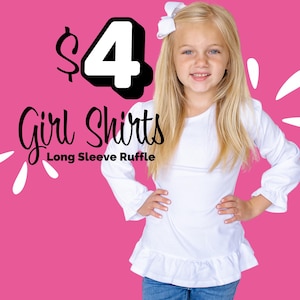 Discounted Girl&#39;s Long Sleeve Ruffle Shirt