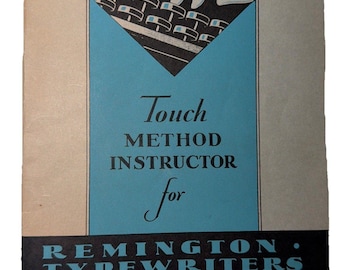 Vintage 1937 Remington Typewriter Touch Method Instructor Manual Booklet | Typing Course Guide | Antique Office Collectible | READ