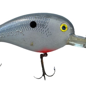 Manns Loud Mouth White Orange  Diving Rattling Vintage Fishing Lure Rattle