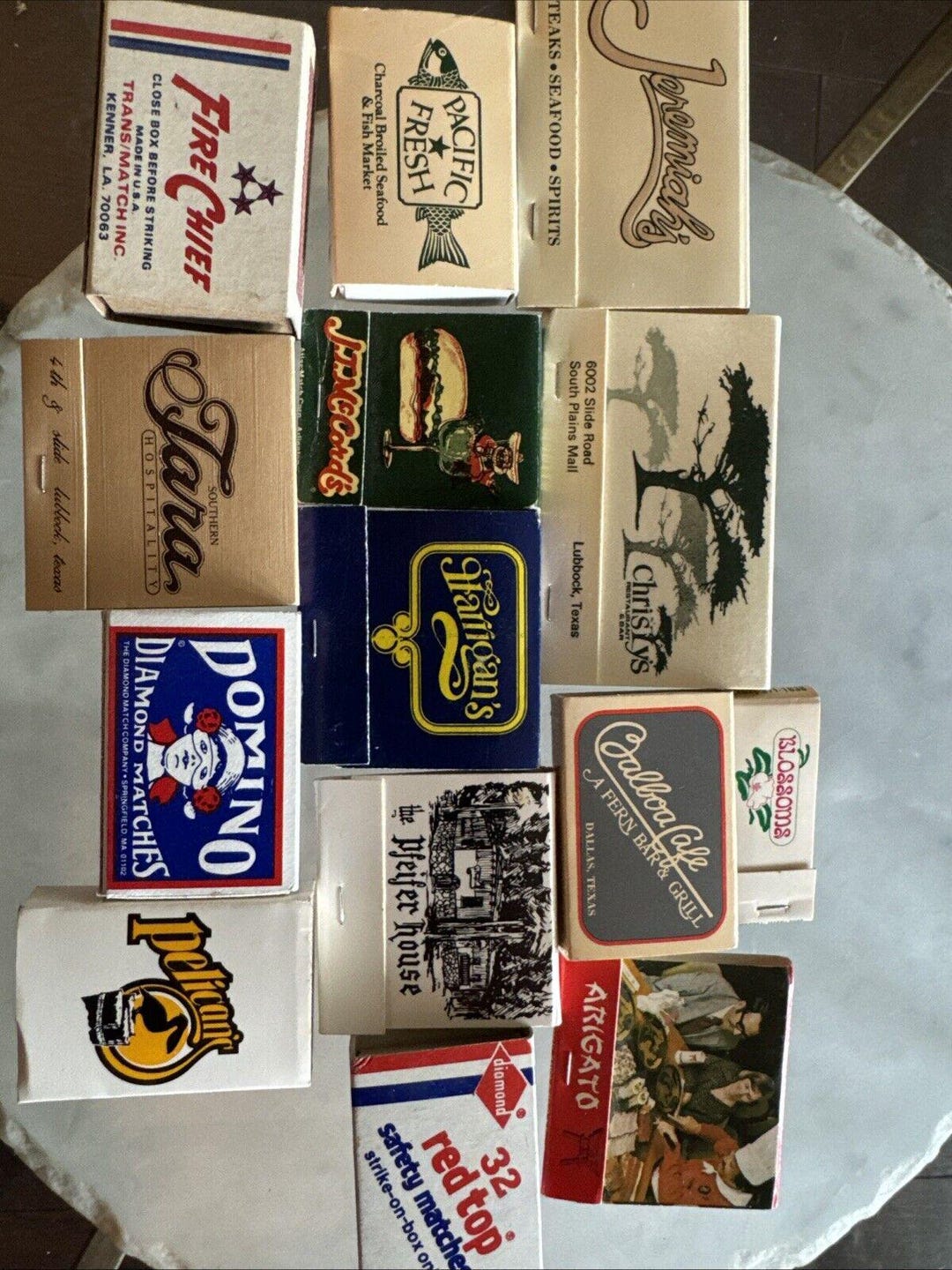 Lot of 14 Vintage Advertisement Matches Dallas, Oklahoma City, Los ...