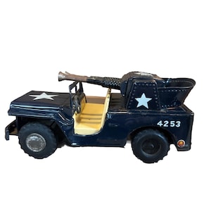 1950s Nomura Japan Friction Operated US Navy Military Jeep Toy *read*