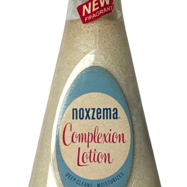 Vintage 1950s Noxzema Clear Glass Bottle | Embossed Apothecary Bottle Original Label | Mid Century Bathroom Decor | Pharmacy Collectible
