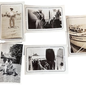 Lot Of 5 Fishermen Boat Photos Outdoor Photos Men Fishing Lake Texas King Fisher