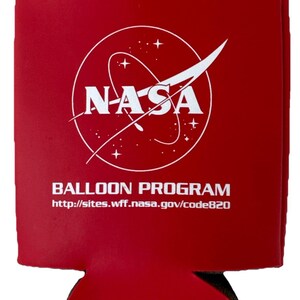May include: Red foam can cooler with the NASA logo and the text "BALLOON PROGRAM http://sites.wff.nasa.gov/code820"