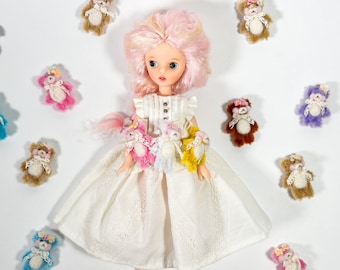 Ours miniature, petit ours en peluche, miniature de maison de poupée, poupée pour poupée