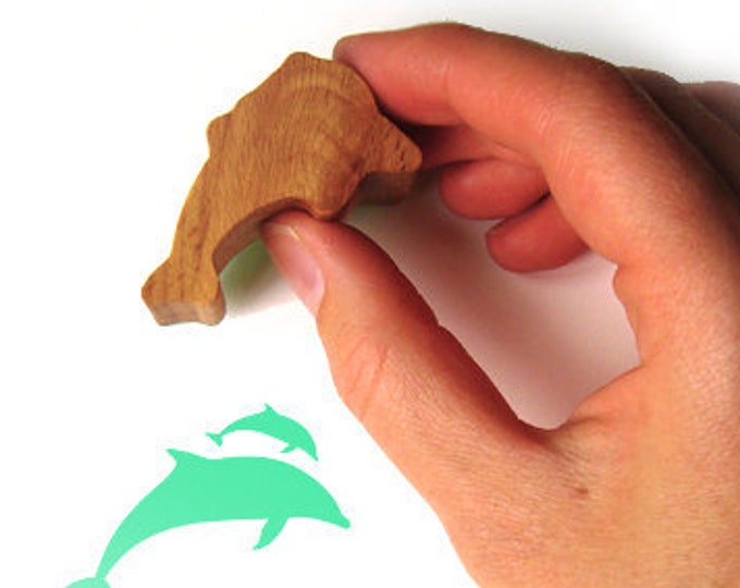 Dolphin Rubber Stamp, Porpoise Paper Stamp, Gift from Wood and Rubber