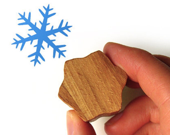 Snowflake Stamp, Wooden Snow Flake Stamp for Christmas Card Making