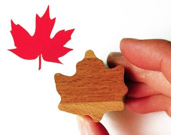 Canada Maple Leaf Stamp, Rubber, Wooden Handled