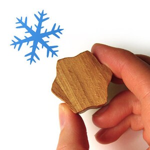 Snowflake Stamp, Wooden Snow Flake Stamp for Christmas Card Making image 1