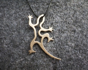 Gecko Pendant, Lizard Necklace Charm